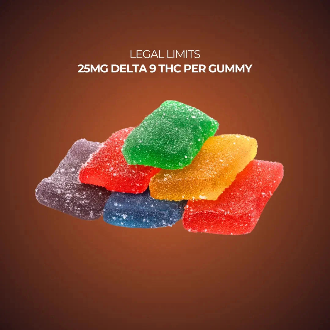 Delta 9 THC Gummies - Legal Limits 25mg CannaAid