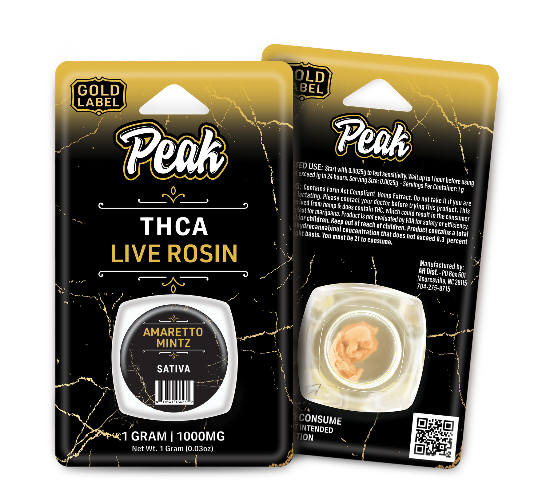 Peak Gold Label THCA Live Rosin - 1G CannaAid