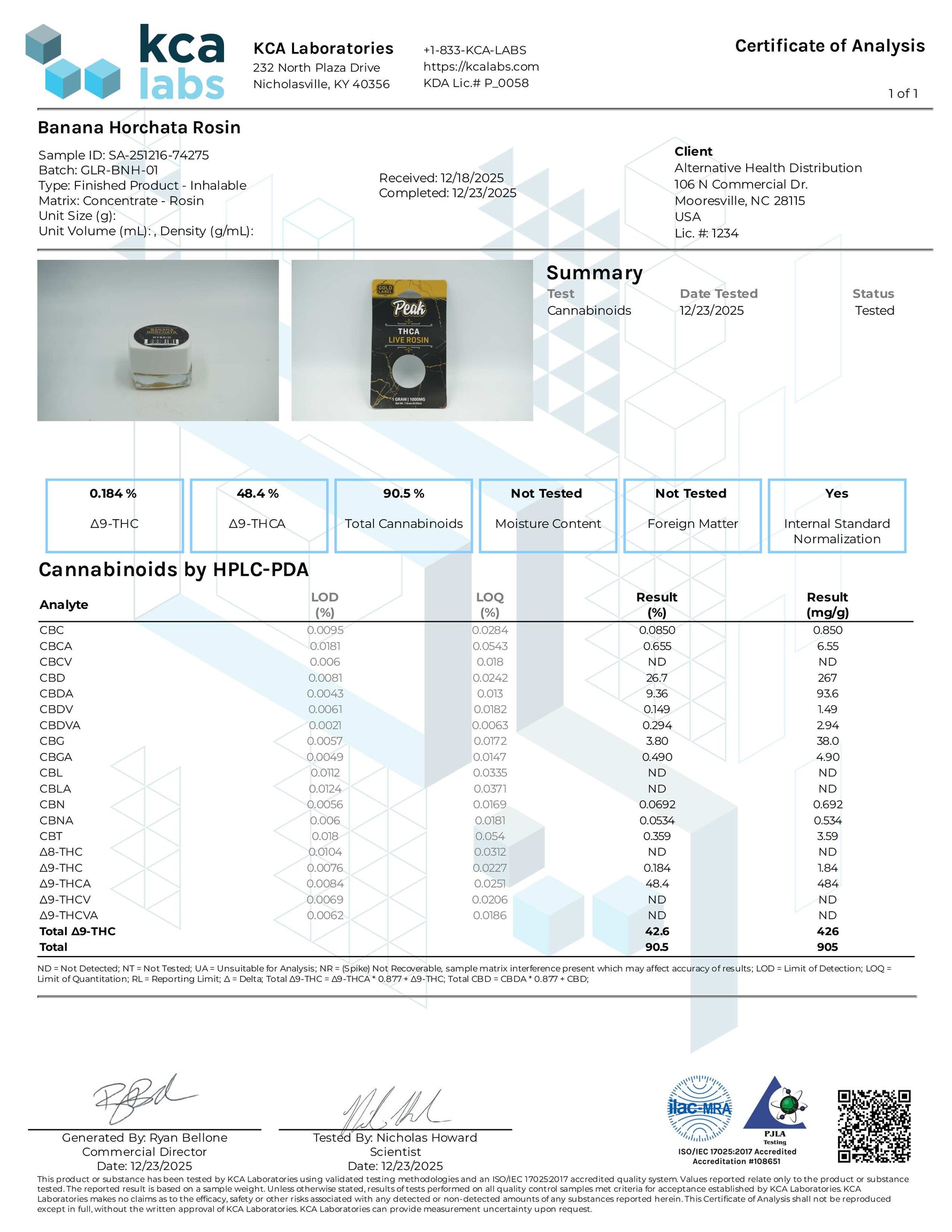 Peak Gold Label THCA Live Rosin - 1G CannaAid