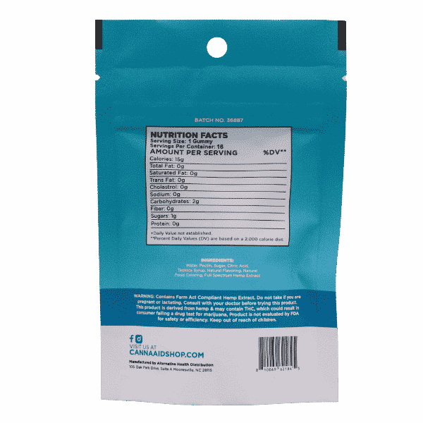 THC Delta 8 Blue Razz Gummies 60MG each – 16ct CannaAid