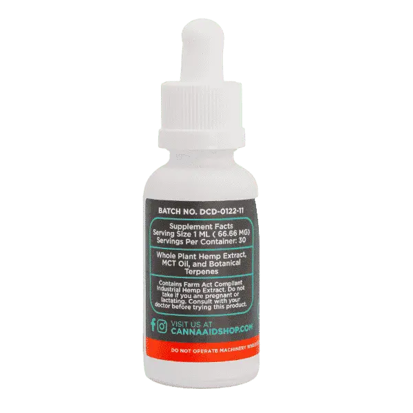 Delta 8 1000mg + CBD 1000mg Tincture (30ml) CannaAid