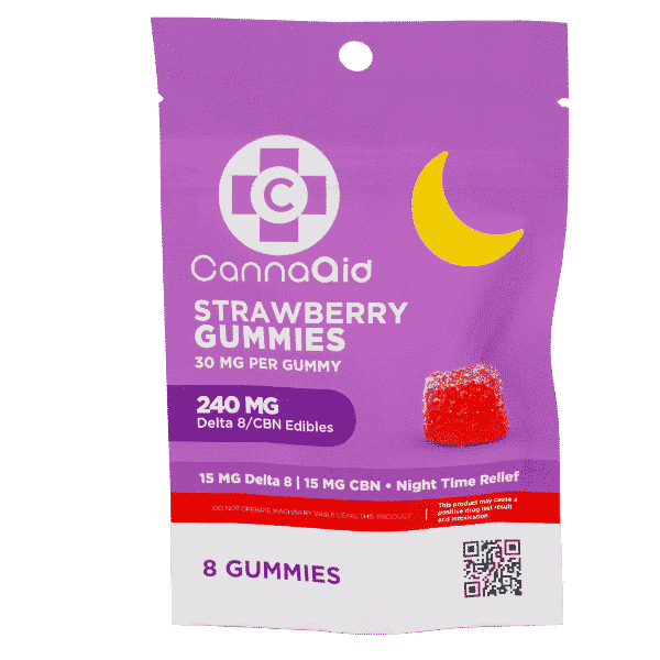 THC Delta 8 + CBN Gummies 30MG Per Gummy (8 Count) CannaAid