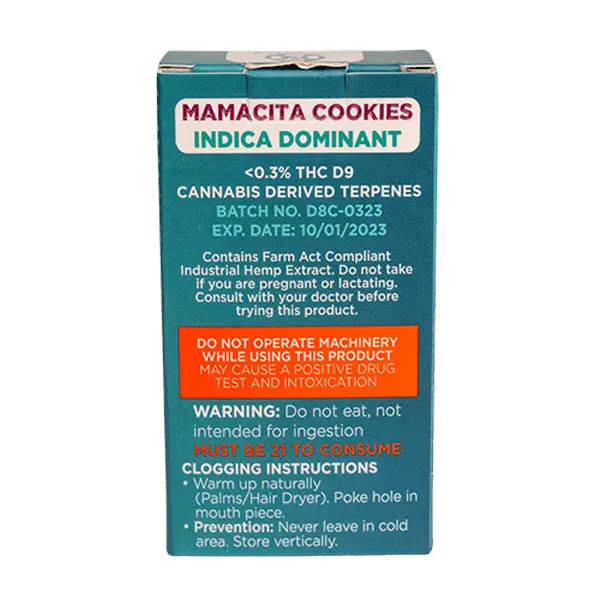 Delta 8 Mamacita Cookies Vape Cartridge CannaAid