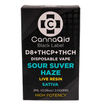 Black Label 2ML High Potency Disposable – D8 + THCP + THCH CannaAid