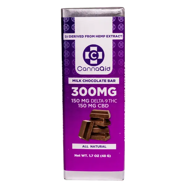 Delta 9 THC + CBD Chocolate Bars 8ct CannaAid