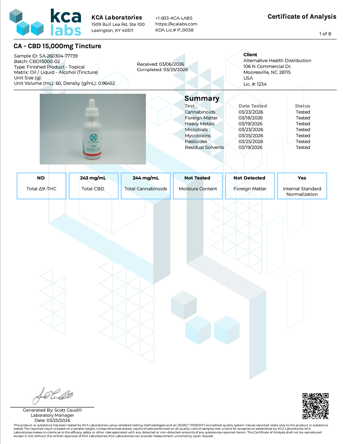 CBD Tincture - 7,500mg-20,000mg CannaAid