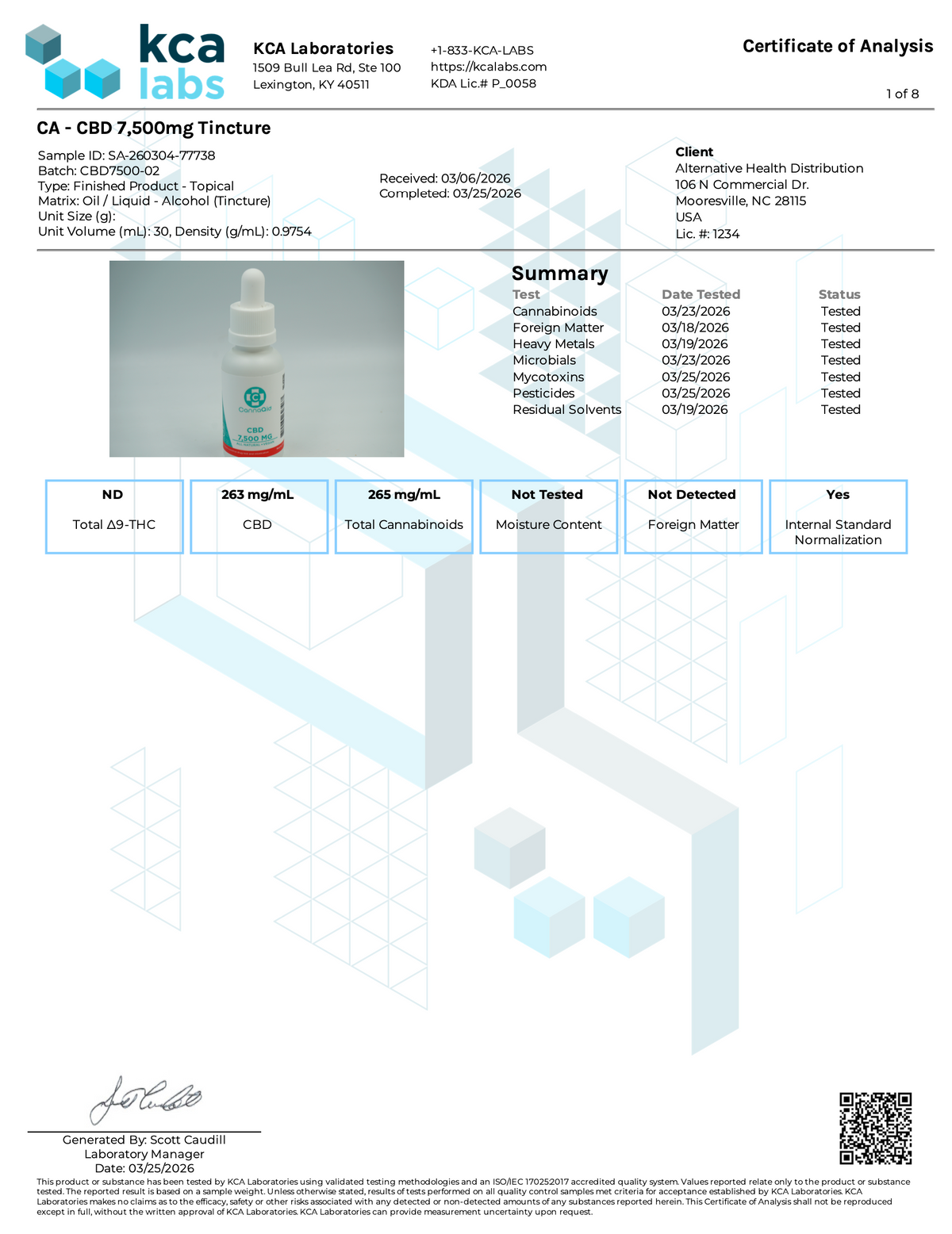 CBD Tincture - 7,500mg-20,000mg CannaAid