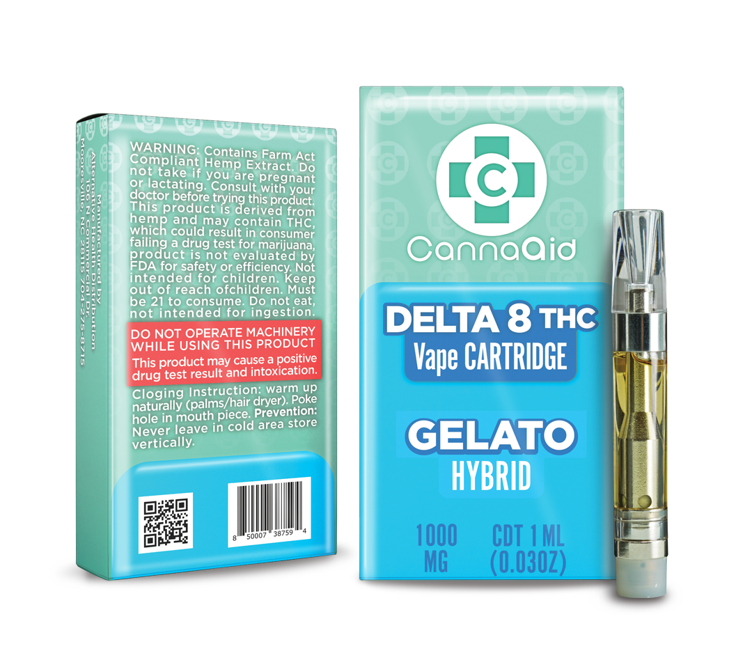∆8 Vape Cartridge - 1mL (1,000mg) CannaAid