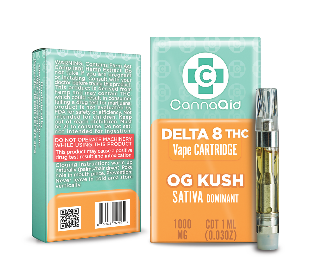 ∆8 Vape Cartridge - 1mL (1,000mg) CannaAid