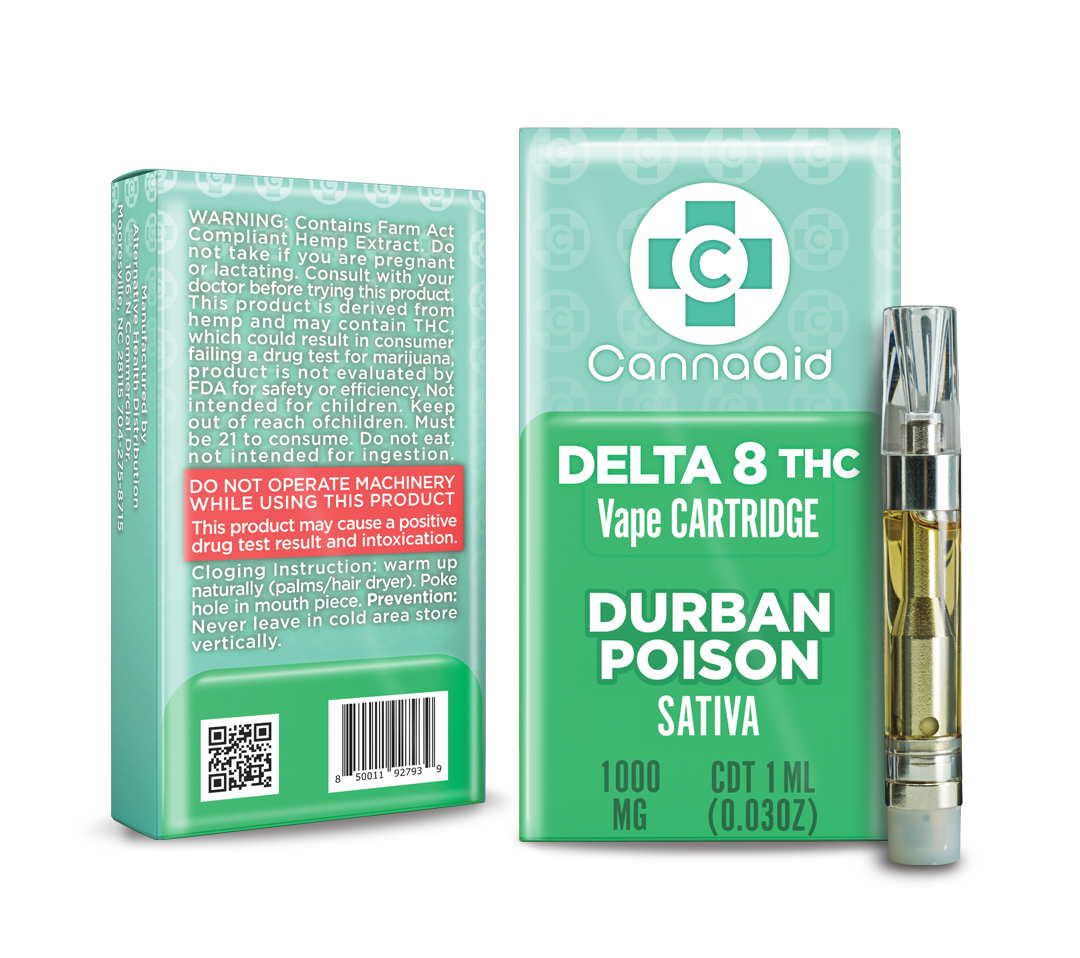 ∆8 Vape Cartridge - 1mL (1,000mg) CannaAid