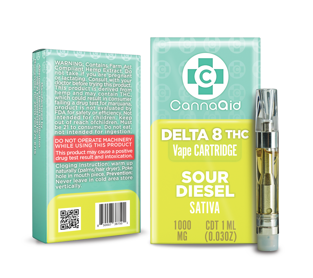 ∆8 Vape Cartridge - 1mL (1,000mg) CannaAid