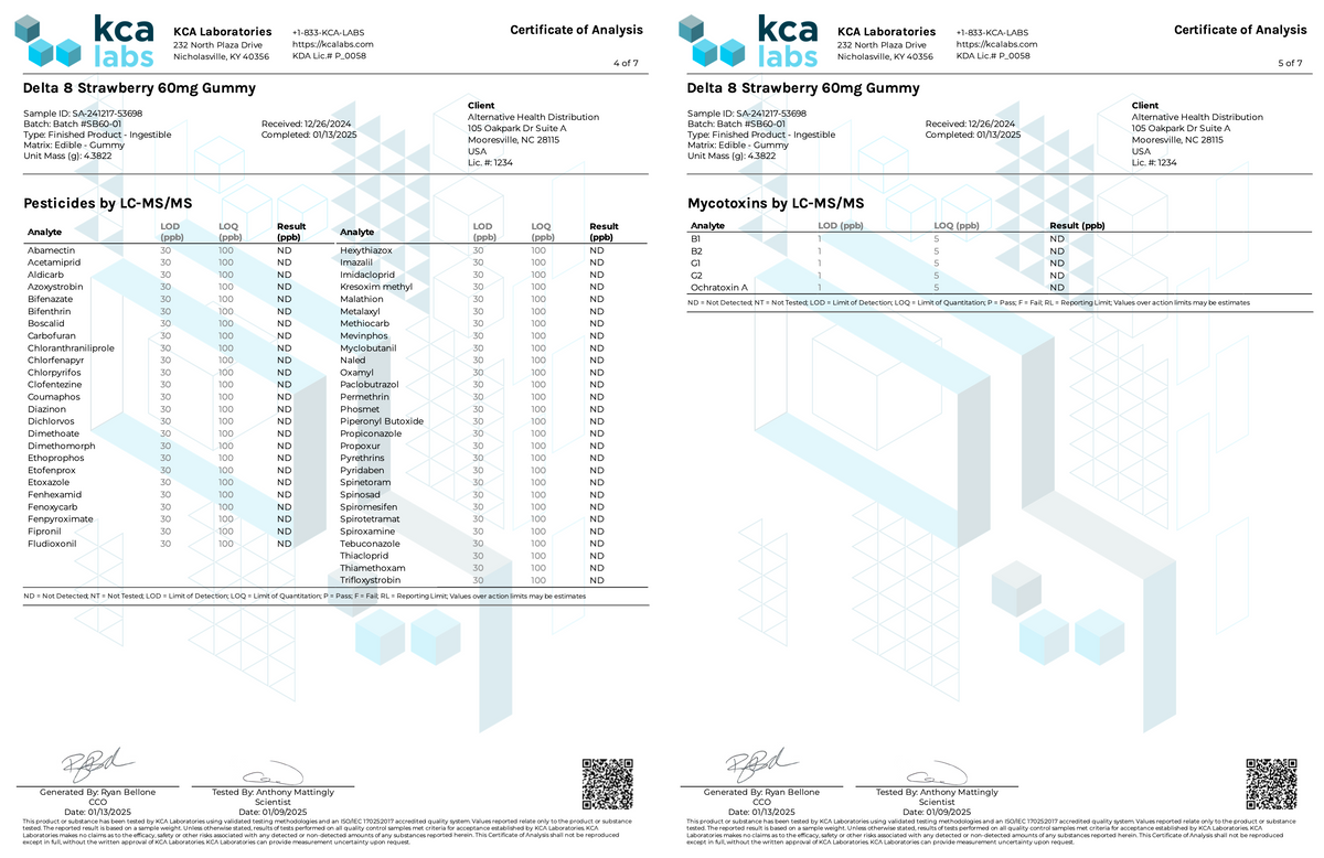 ∆8 Strawberry Gummies - 60 mg CannaAid