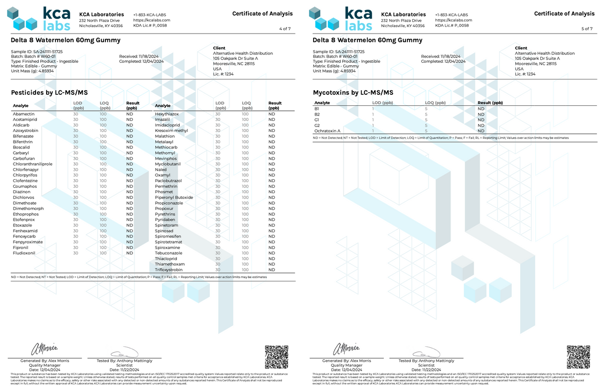 ∆8 Watermelon Gummies - 60 mg CannaAid