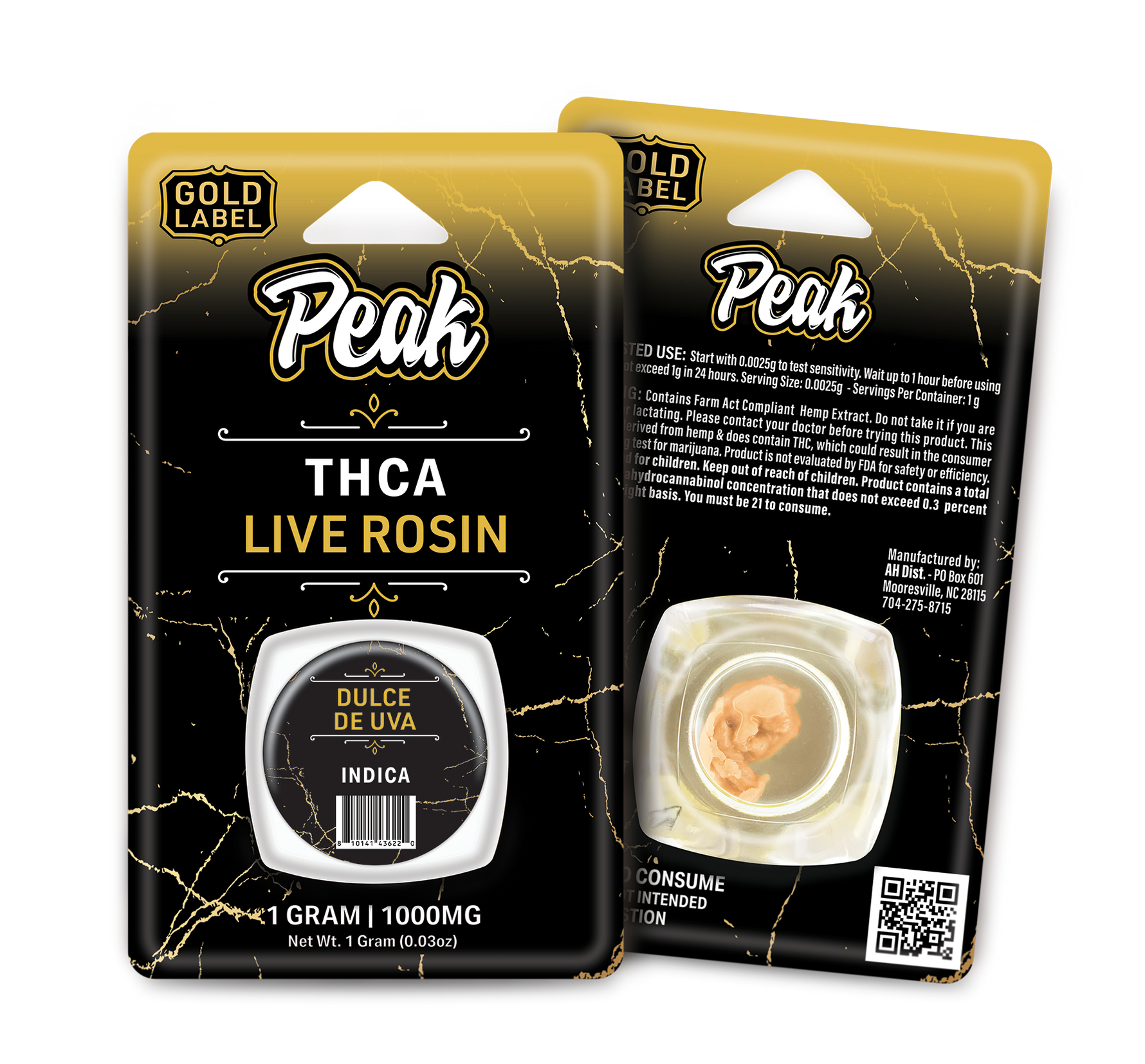 Peak Gold Label THCA Live Rosin - 1G CannaAid