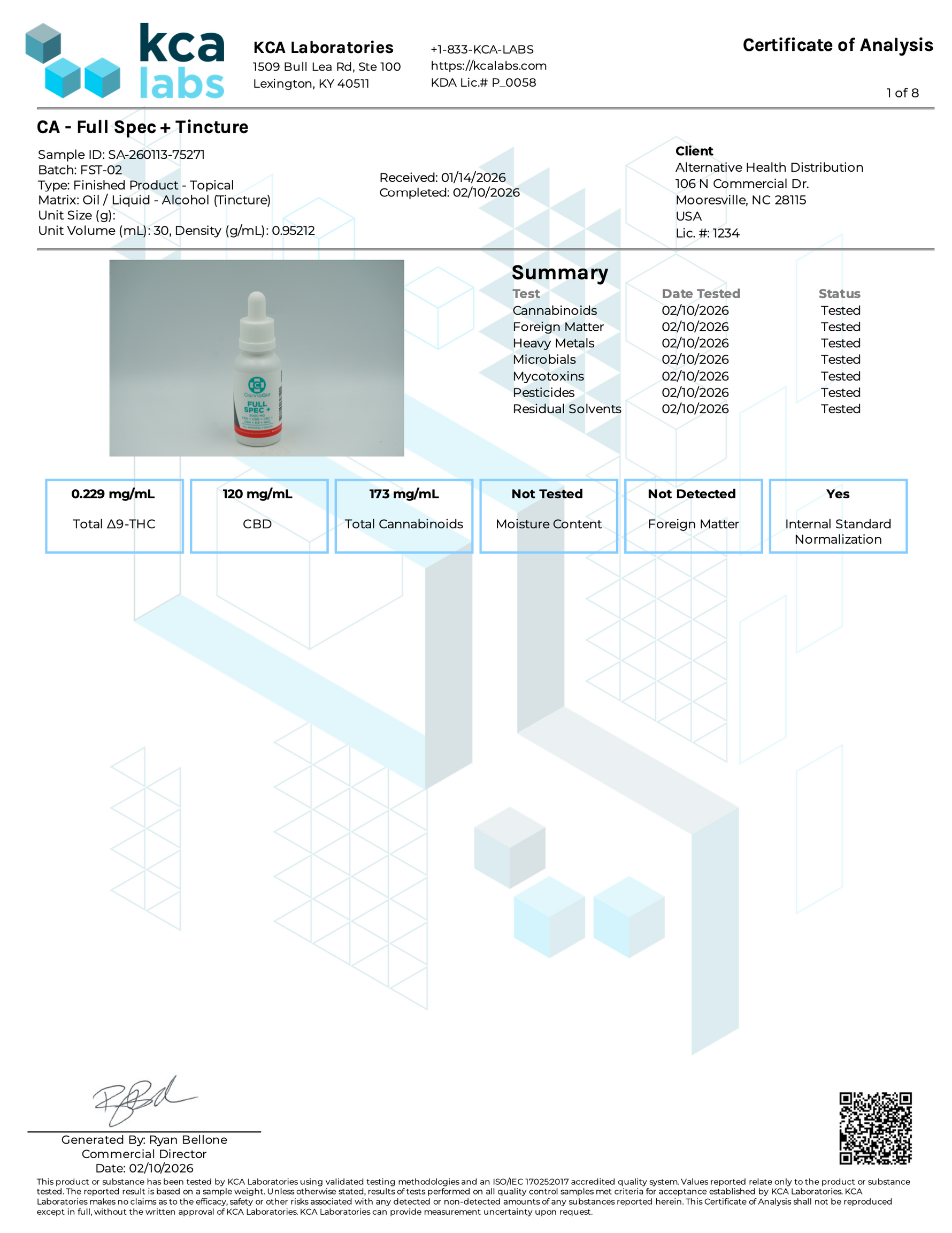 Full-Spectrum+ Tincture – CBD + CBG + CBC + CBN +D9 + HHC CannaAid