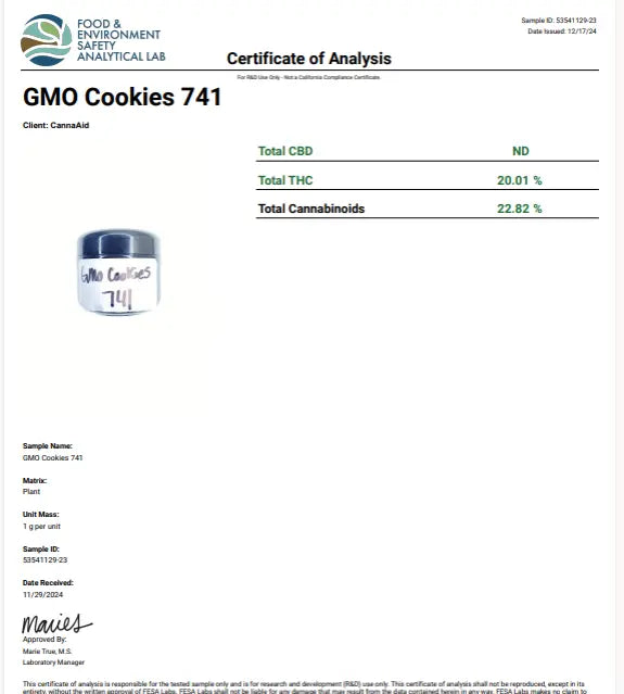 GMO Cookies Indica Hybrid CannaAid