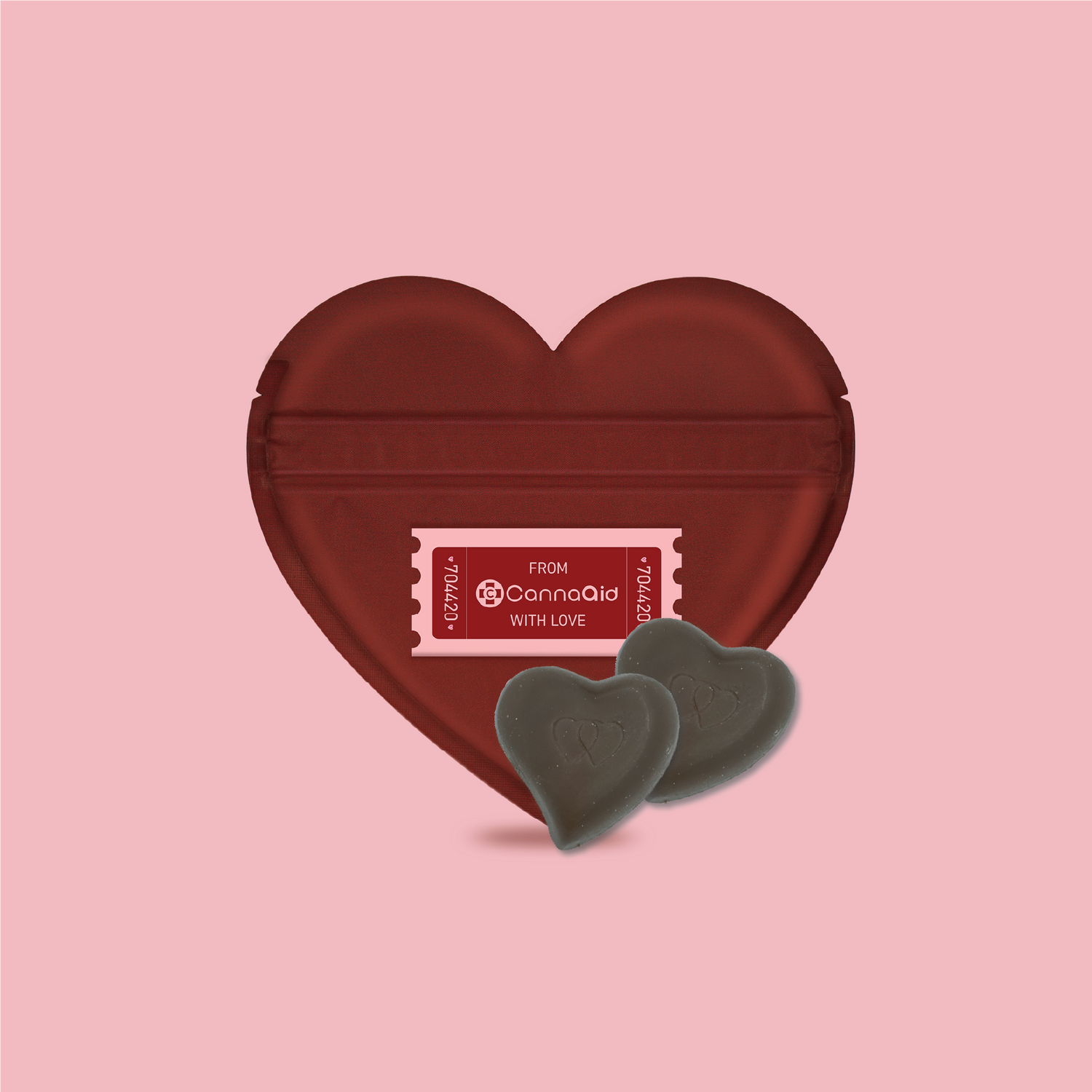CannaAid Cherry-Filled Heart-Shaped Chocolates - 2ct (Limited Edition) CannaAid