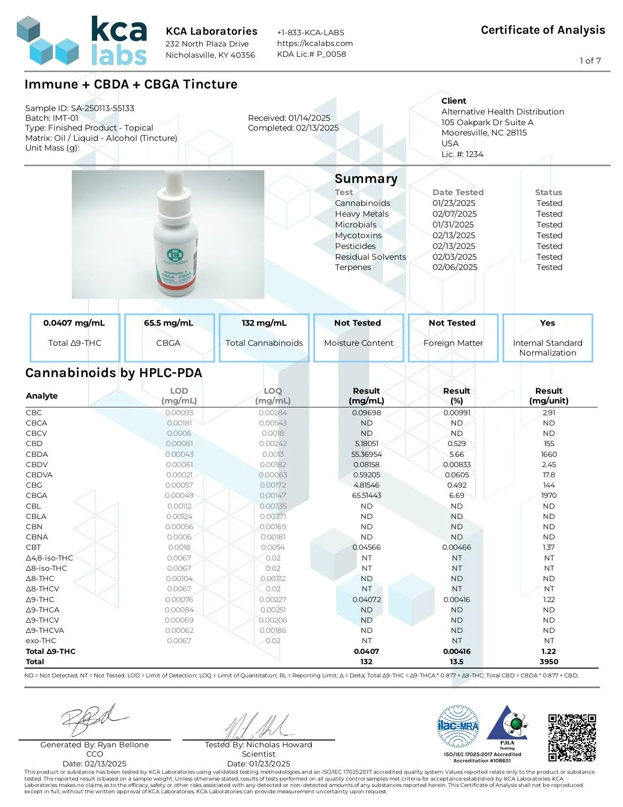 Immune+ Tincture – CBGA+CBDA 4,200mg CannaAid