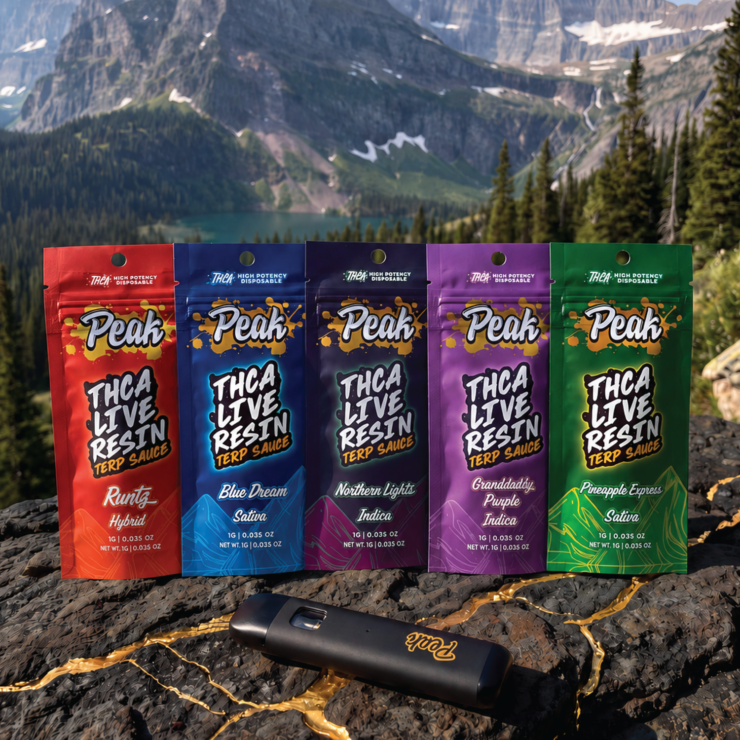 Peak 1mL THCA Live Resin Terp Sauce Disposable - 1000mg CannaAid