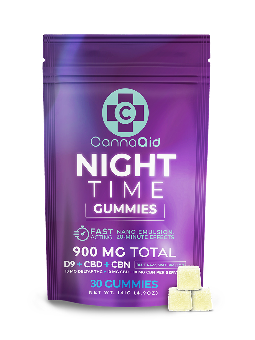 Night Time Gummies D9 + CBD + CBN CannaAid