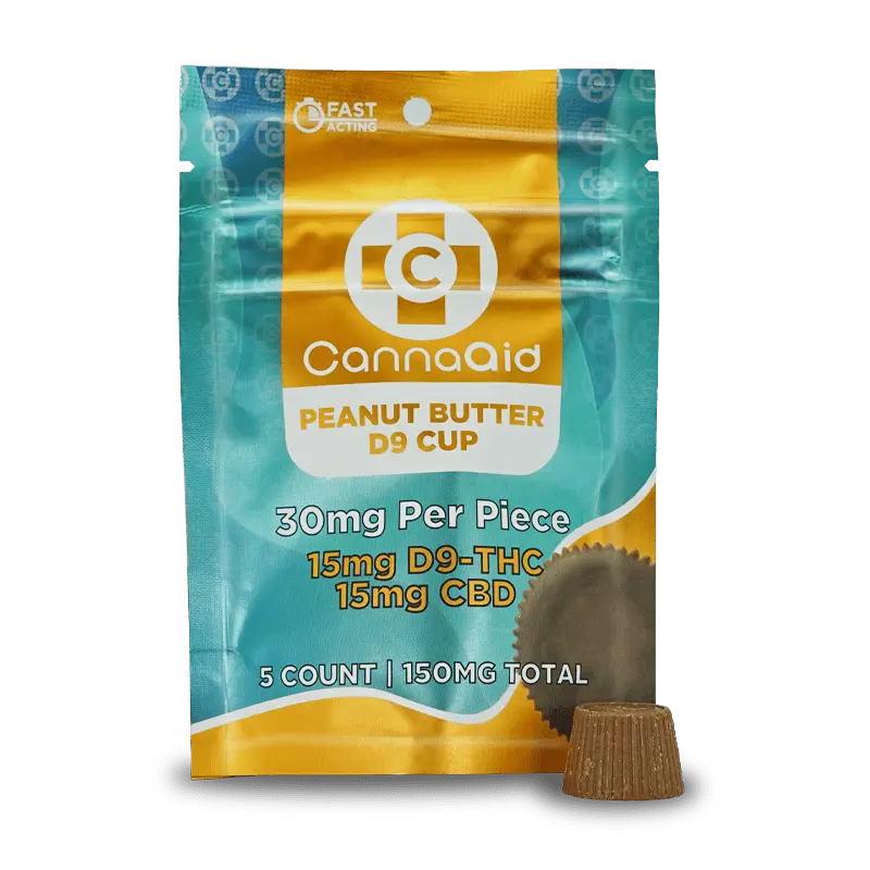 Peanut Butter D9 Cup- 5ct CannaAid