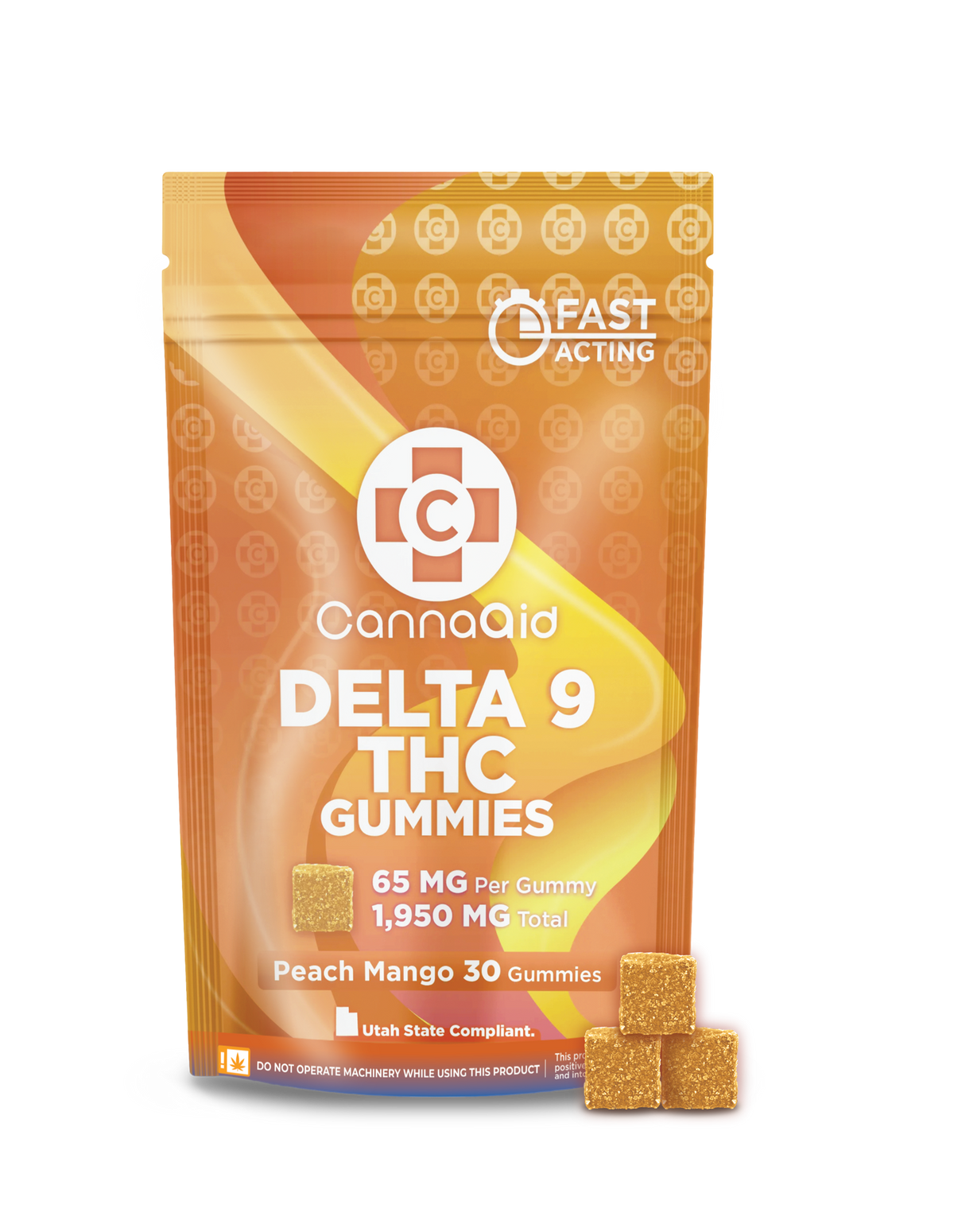 Delta-9 THC Gummies - Peach Mango (1,950mg) CannaAid