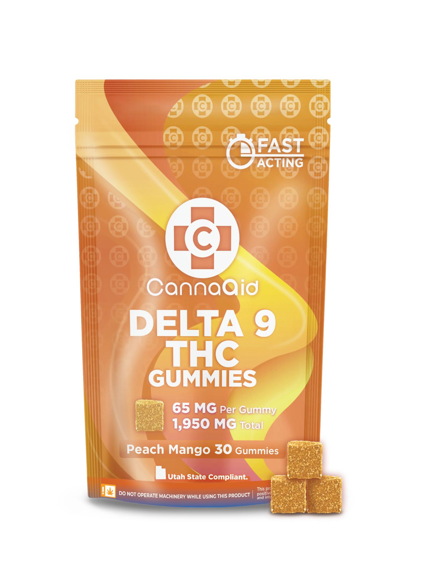 Delta-9 THC Gummies - Peach Mango (1,950mg) CannaAid