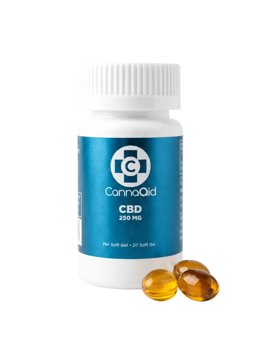 A white plastic bottle of ConnaAid CBD 