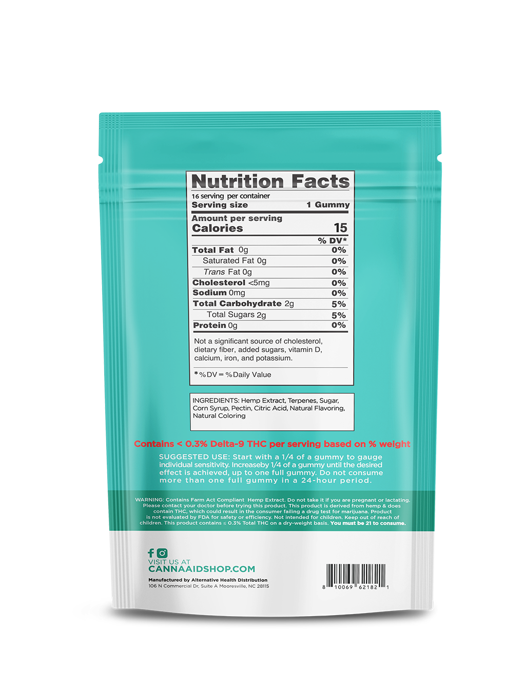 ∆8 Strawberry Gummies - 60 mg CannaAid