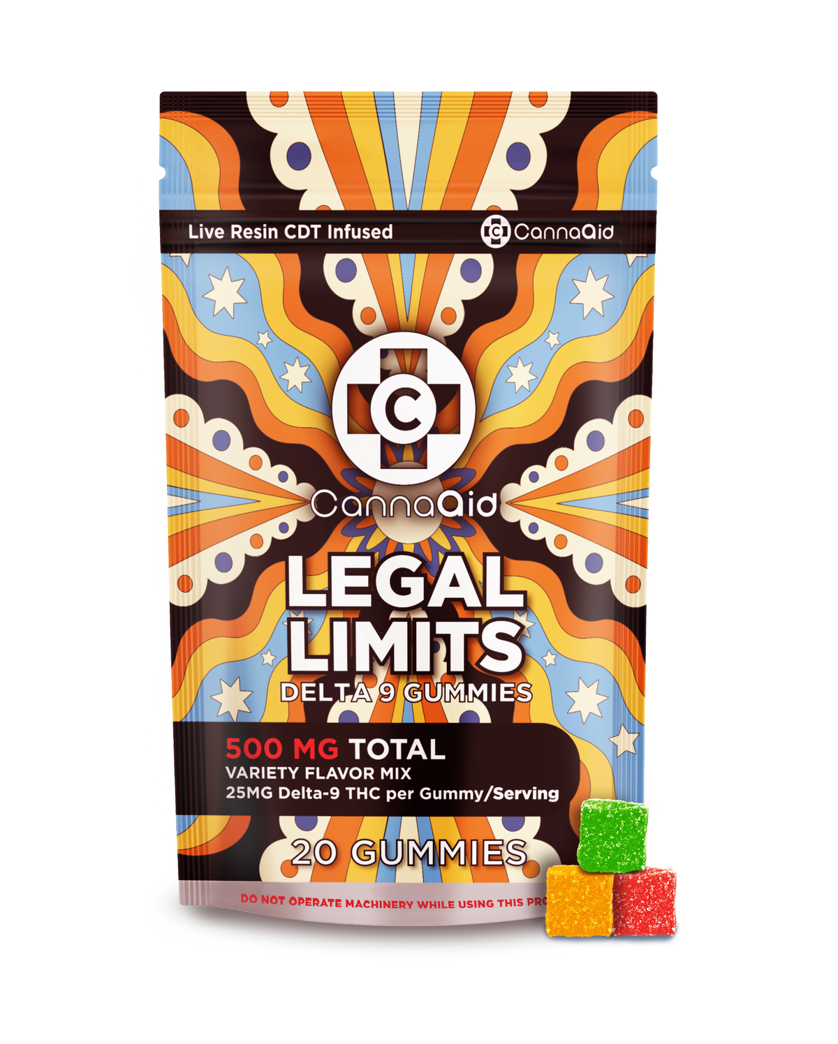 Delta 9 THC Gummies - Legal Limits 25mg CannaAid