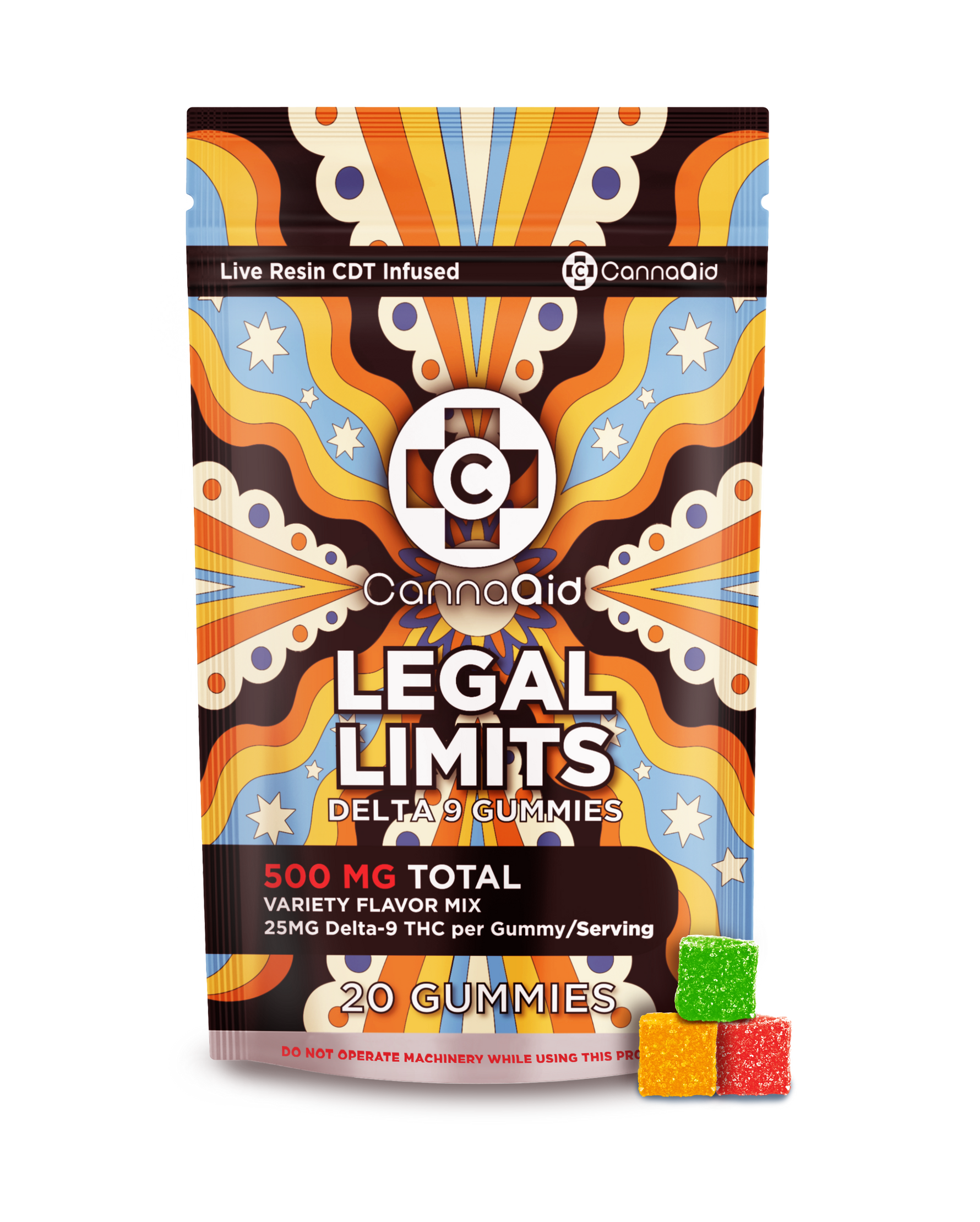 Delta 9 THC Gummies - Legal Limits 25mg CannaAid