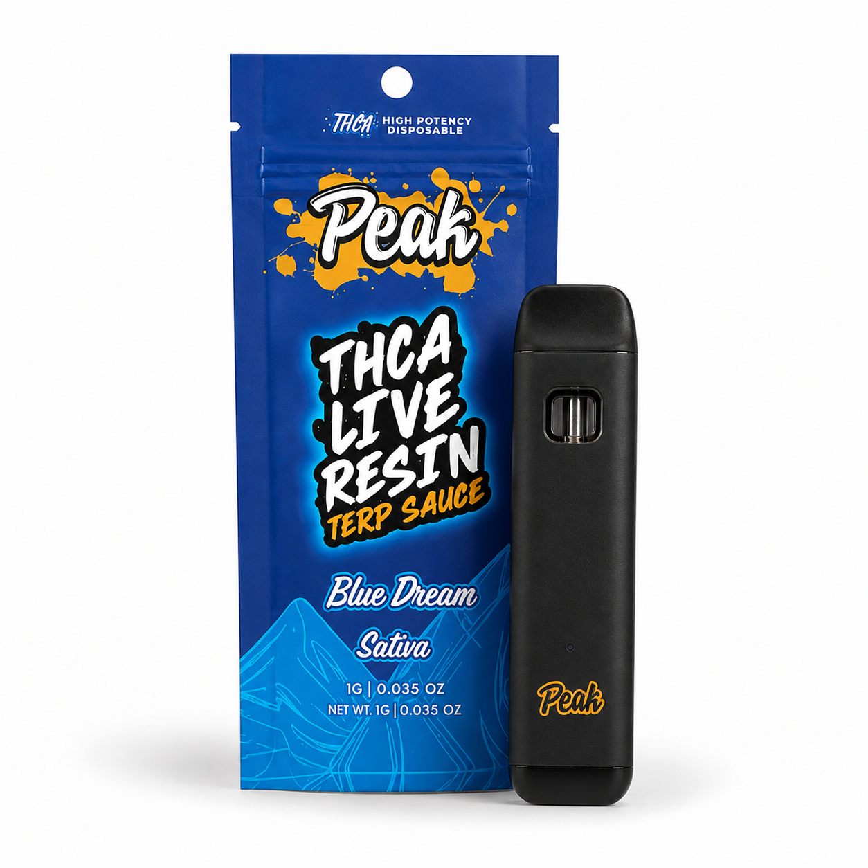 Peak 1mL THCA Live Resin Terp Sauce Disposable - 1000mg CannaAid