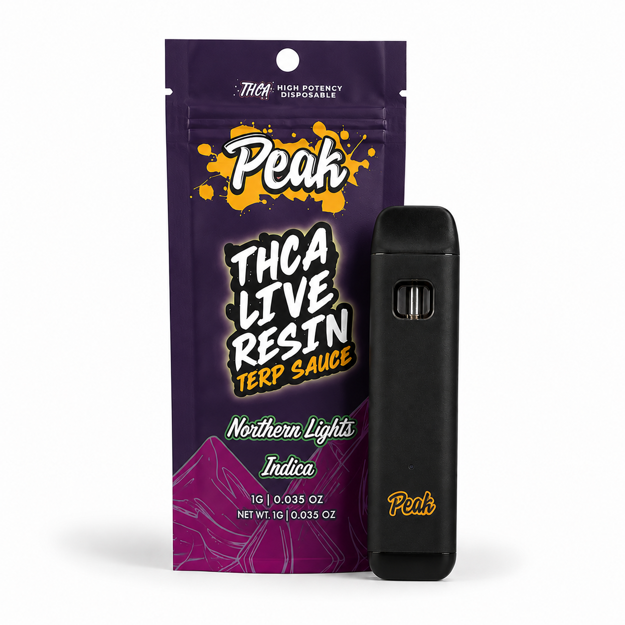 Peak 1mL THCA Live Resin Terp Sauce Disposable - 1000mg CannaAid