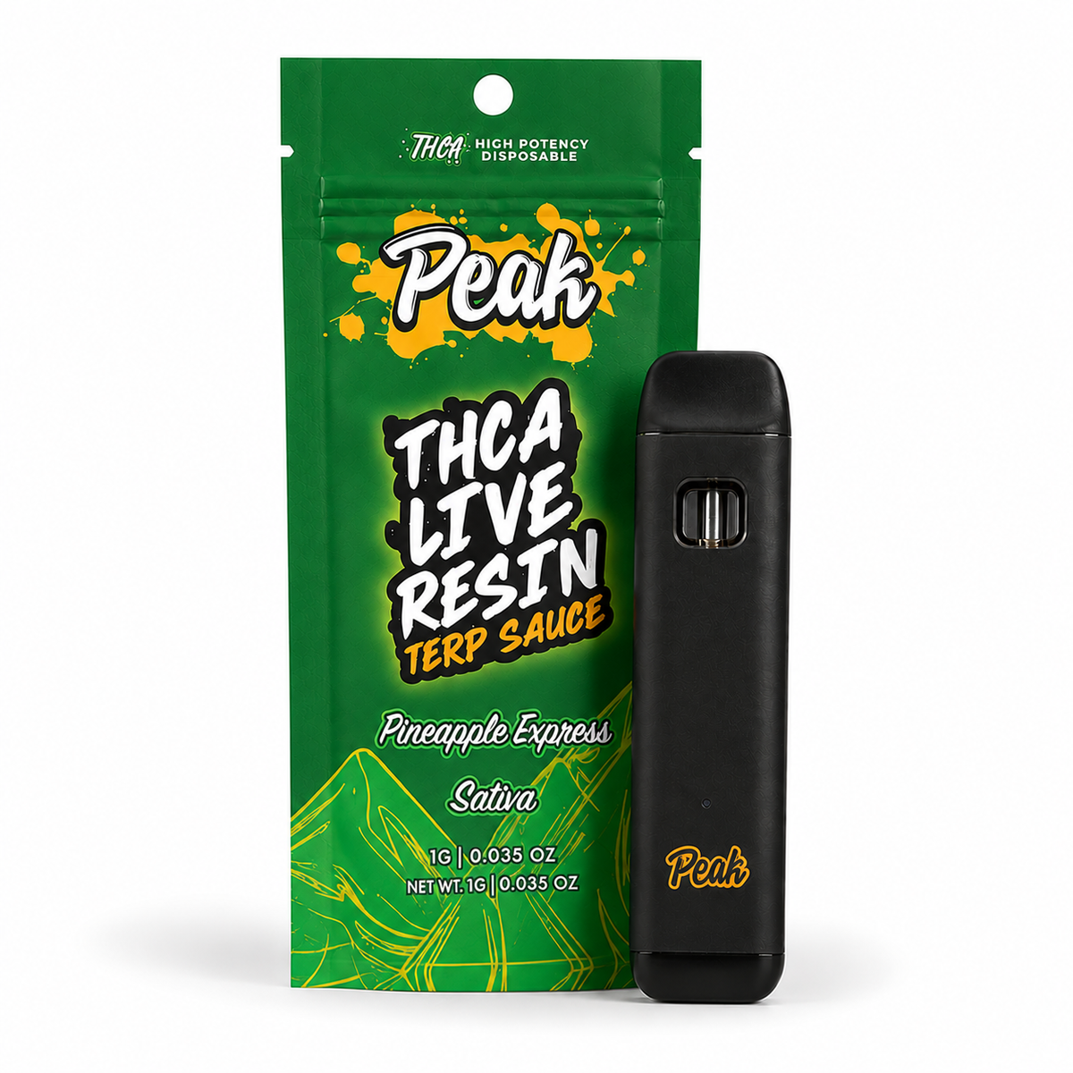 Peak 1mL THCA Live Resin Terp Sauce Disposable - 1000mg CannaAid