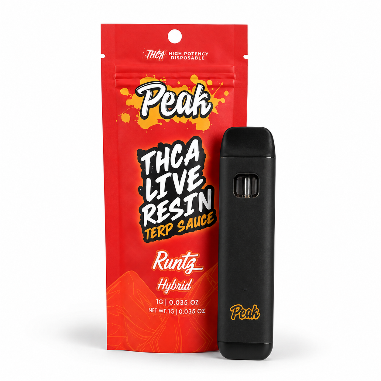 Peak 1mL THCA Live Resin Terp Sauce Disposable - 1000mg CannaAid
