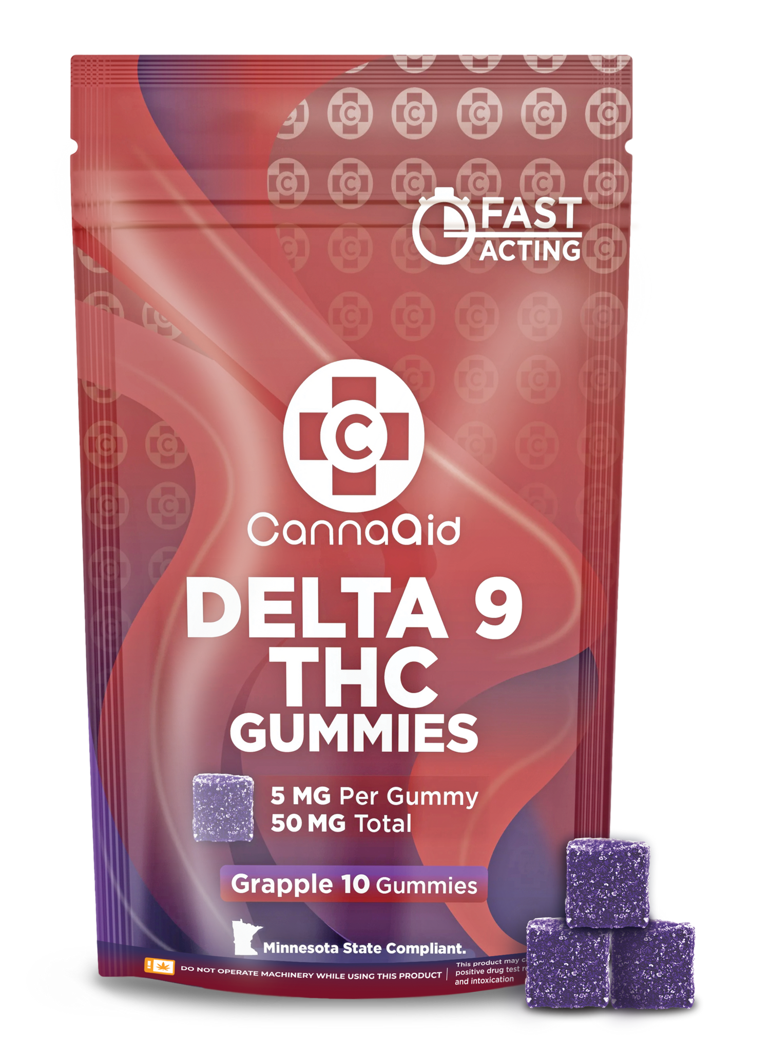 Delta-9 THC Gummies - Grapple (50mg) CannaAid