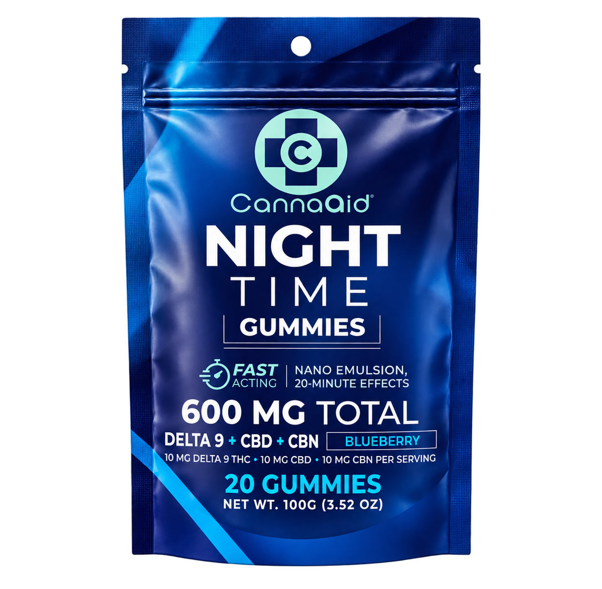 Night Time Gummies Bundle - Blue Razz (30ct) + Blueberry (20ct) CannaAid