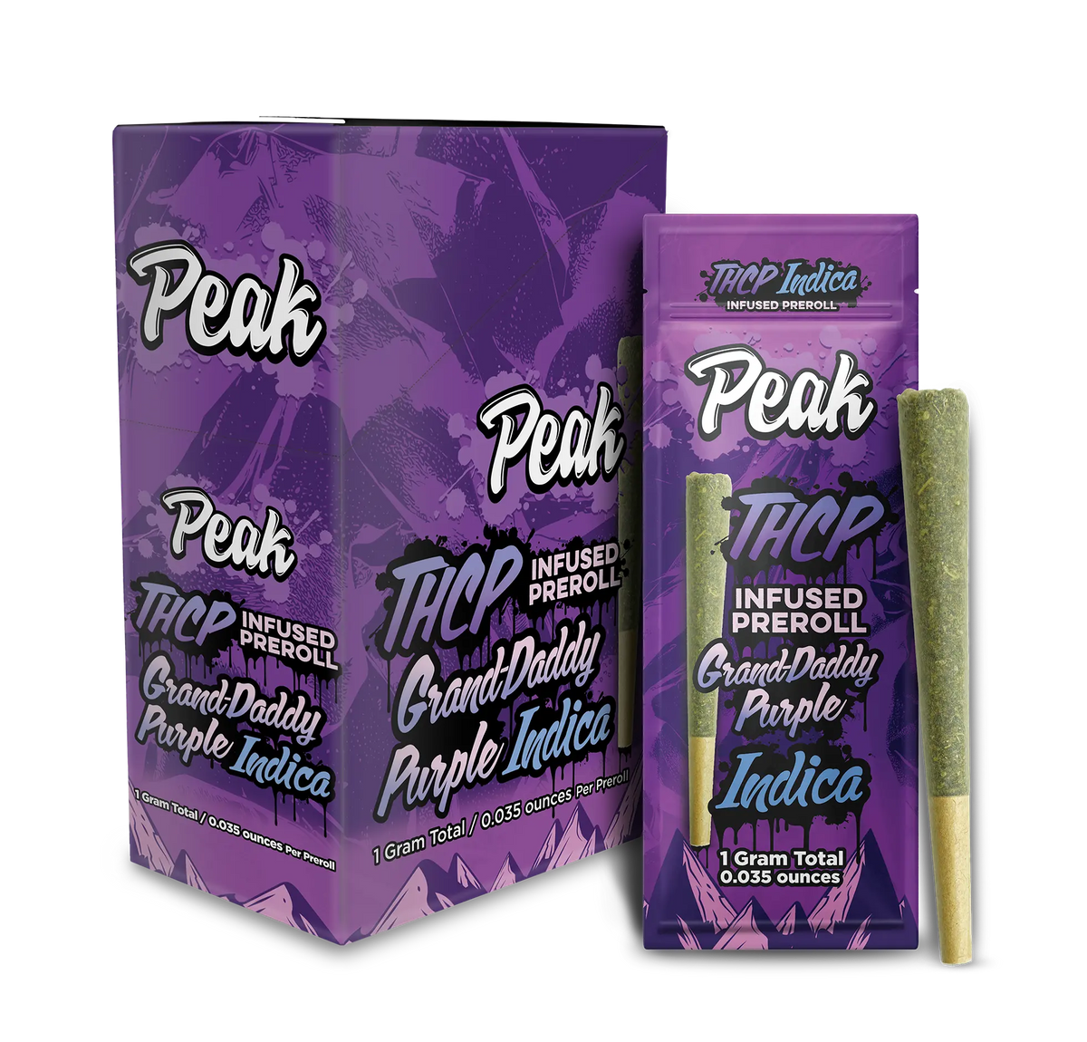 THCP Infused Indica GrandDaddy Purple Pre-roll x10 AH DIST